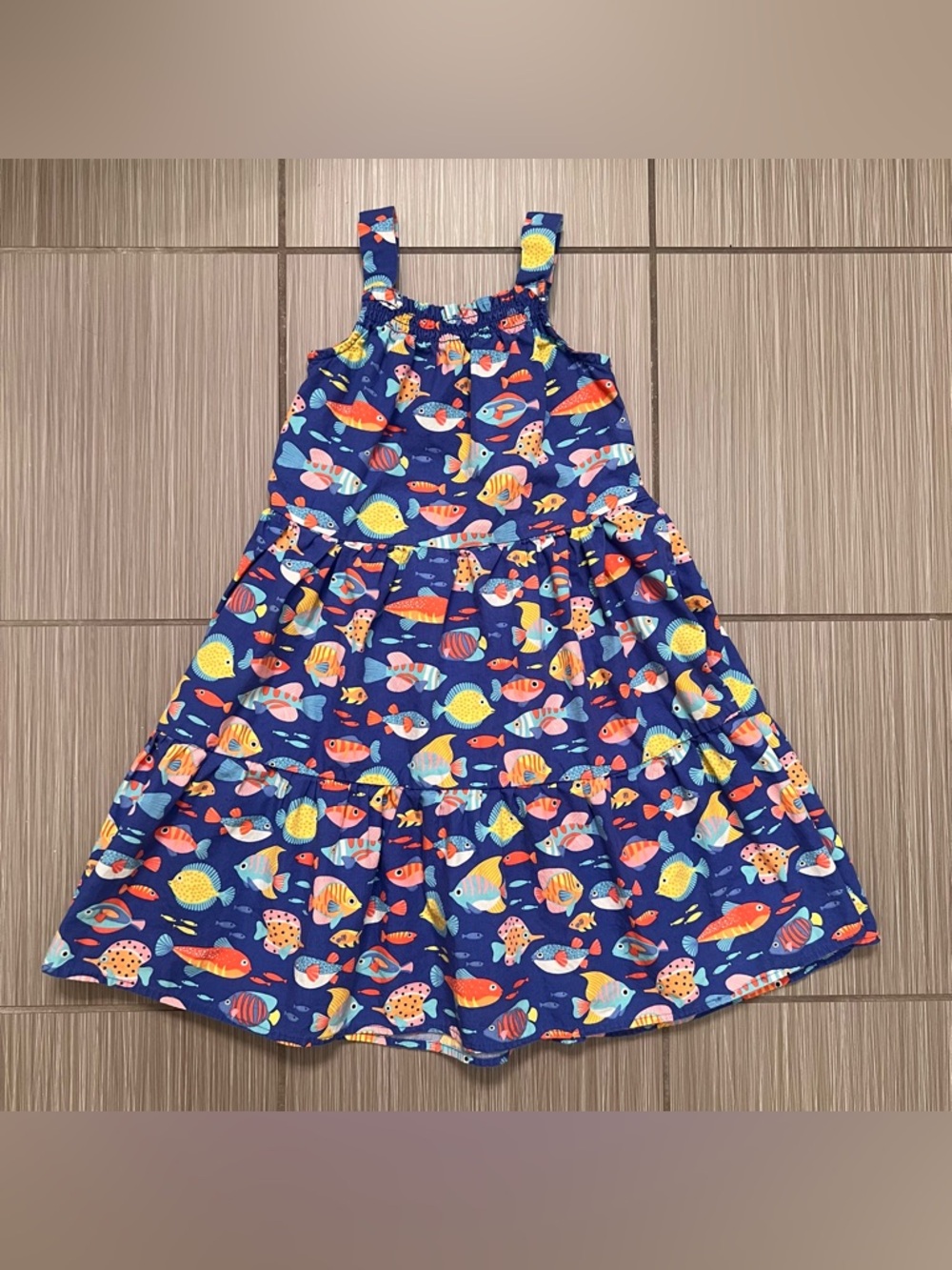 Gymboree Fish Dress cotton 7 summer beach